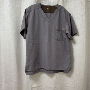 Carhartt Men’s Ripstop Utility Scrub Top Size Large Gray Short Sleeve